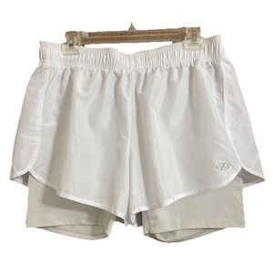 Shorts N.Y.L. Sport New York Laundry Womens Sz L White Lined Athletic Bottoms